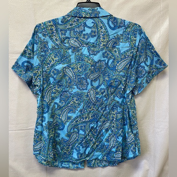 Jones New York Blue Tidepool Paisley Button Down NWT - Picture 6 of 7